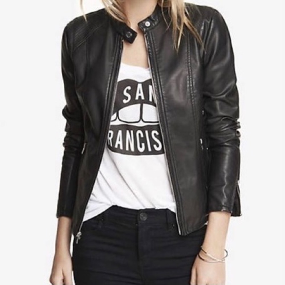 NWOT Express Leather Jacket in Black